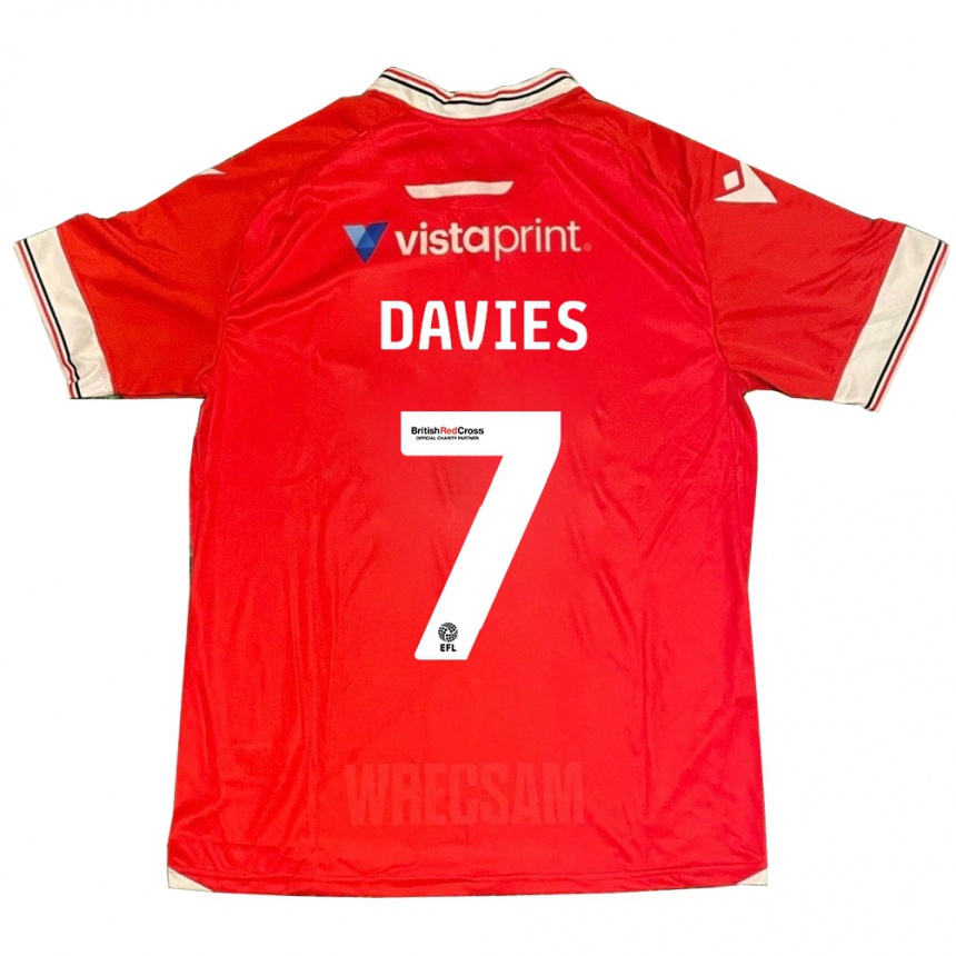 Vyrai Jordan Davies #7 Raudona Namų Marškinėliai 2023/24 T-Shirt