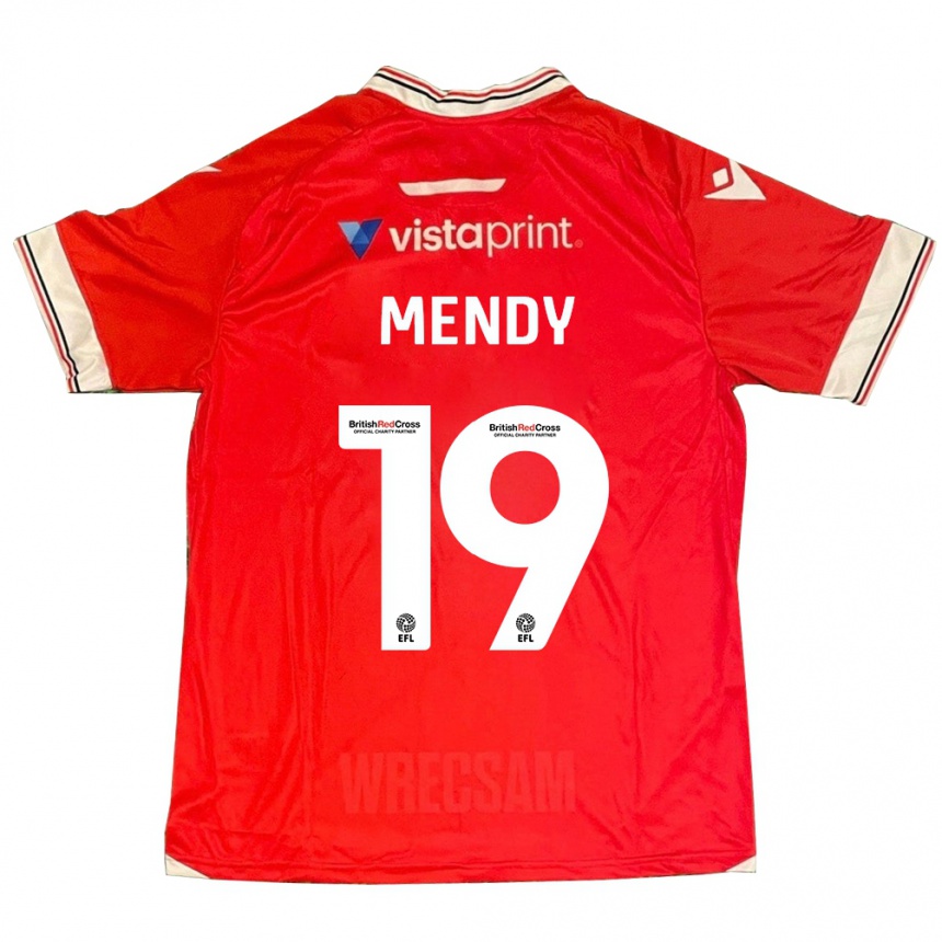 Vyrai Jacob Mendy #19 Raudona Namų Marškinėliai 2023/24 T-Shirt