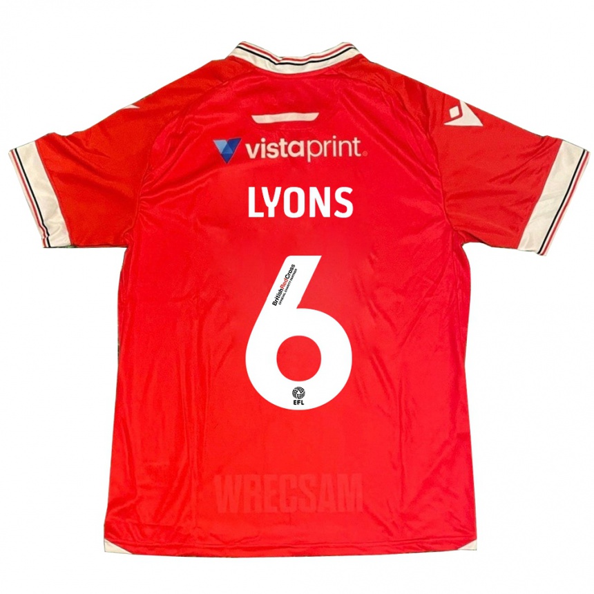 Vyrai Lauryn Lyons #6 Raudona Namų Marškinėliai 2023/24 T-Shirt