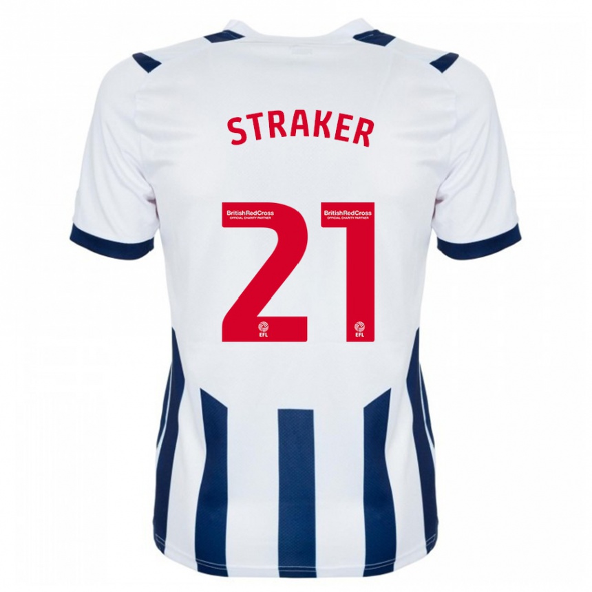 Vyrai Jannelle Straker #21 Baltas Namų Marškinėliai 2023/24 T-Shirt