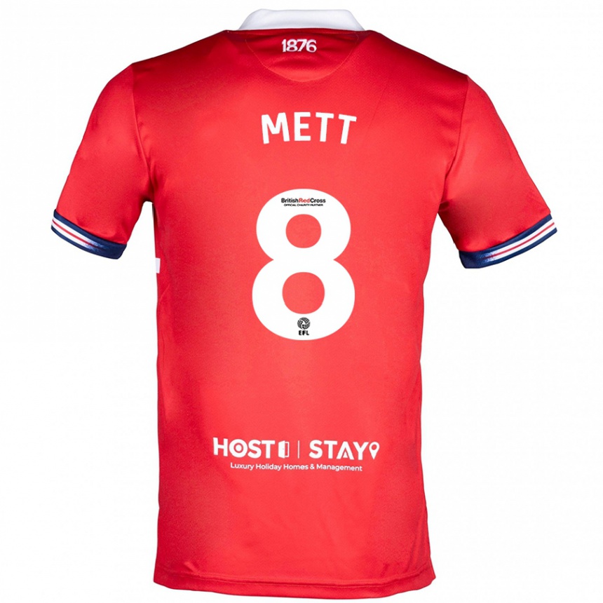 Vyrai Jessica Mett #8 Raudona Namų Marškinėliai 2023/24 T-Shirt
