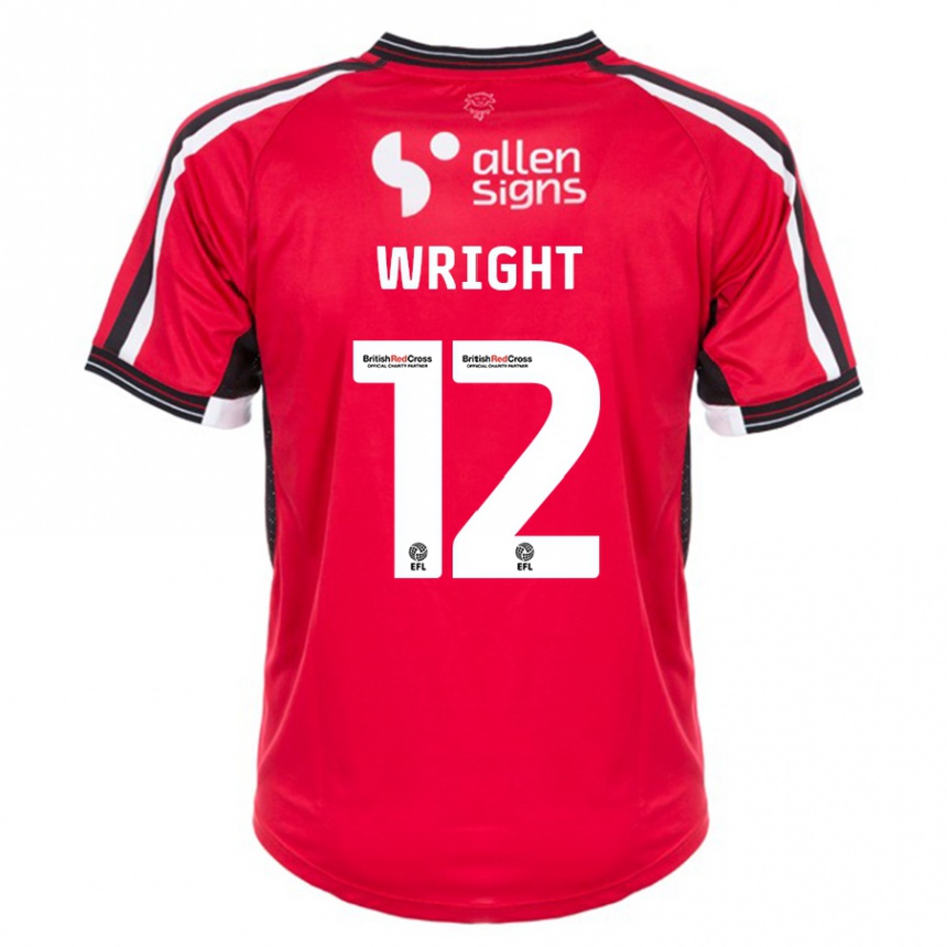 Vyrai Jordan Wright #12 Raudona Namų Marškinėliai 2023/24 T-Shirt