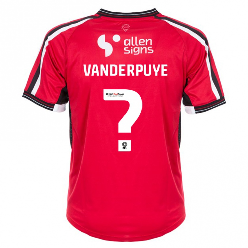 Vyrai Daniel Vanderpuye #0 Raudona Namų Marškinėliai 2023/24 T-Shirt