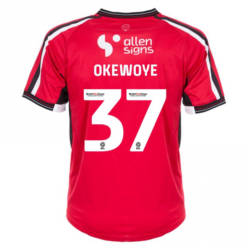 Vyrai Gbolahan Okewoye #37 Raudona Namų Marškinėliai 2023/24 T-Shirt