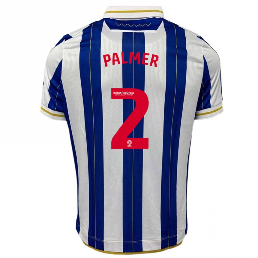 Vyrai Liam Palmer #2 Mėlyna Balta Namų Marškinėliai 2023/24 T-Shirt