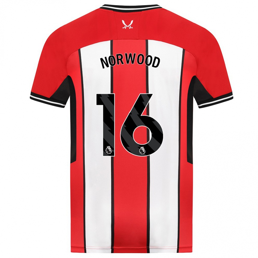 Vyrai Oliver Norwood #16 Raudona Namų Marškinėliai 2023/24 T-Shirt