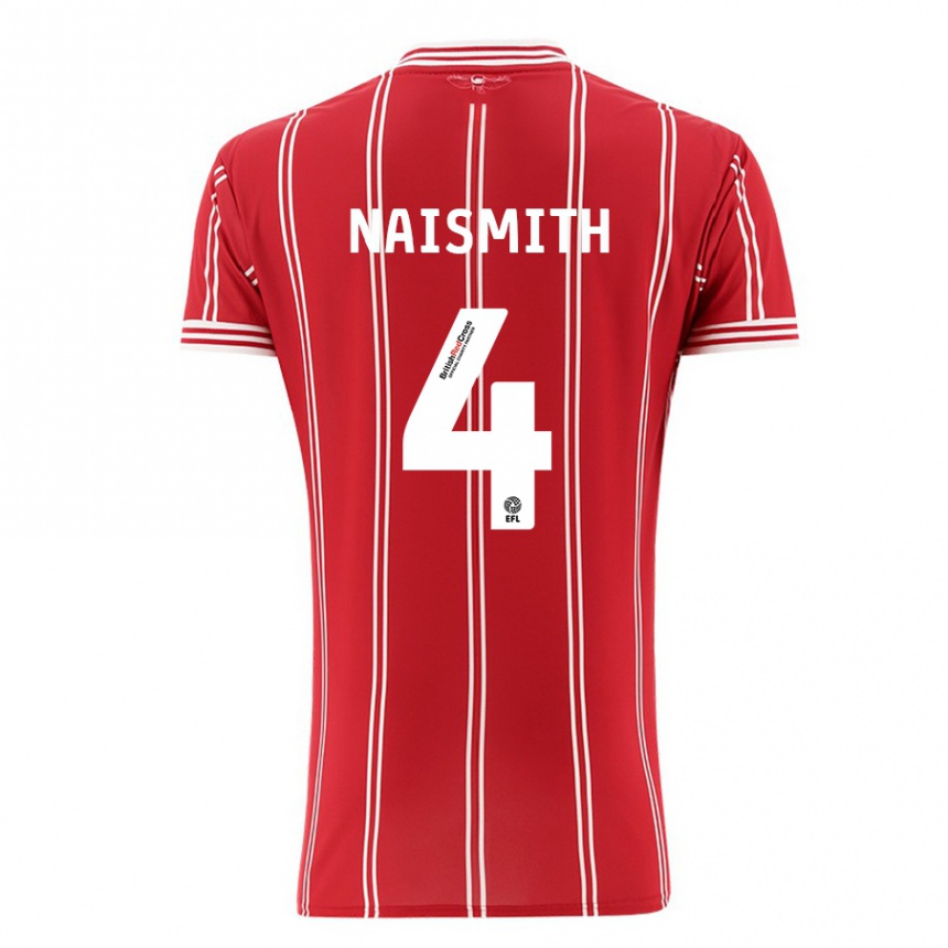 Vyrai Kal Naismith #4 Raudona Namų Marškinėliai 2023/24 T-Shirt