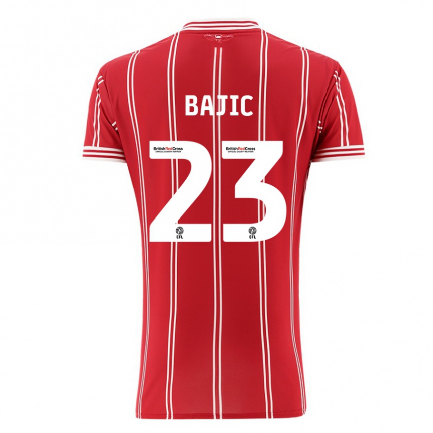 Vyrai Stefan Bajic #23 Raudona Namų Marškinėliai 2023/24 T-Shirt