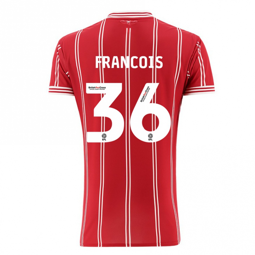 Vyrai Marlee Francois #36 Raudona Namų Marškinėliai 2023/24 T-Shirt