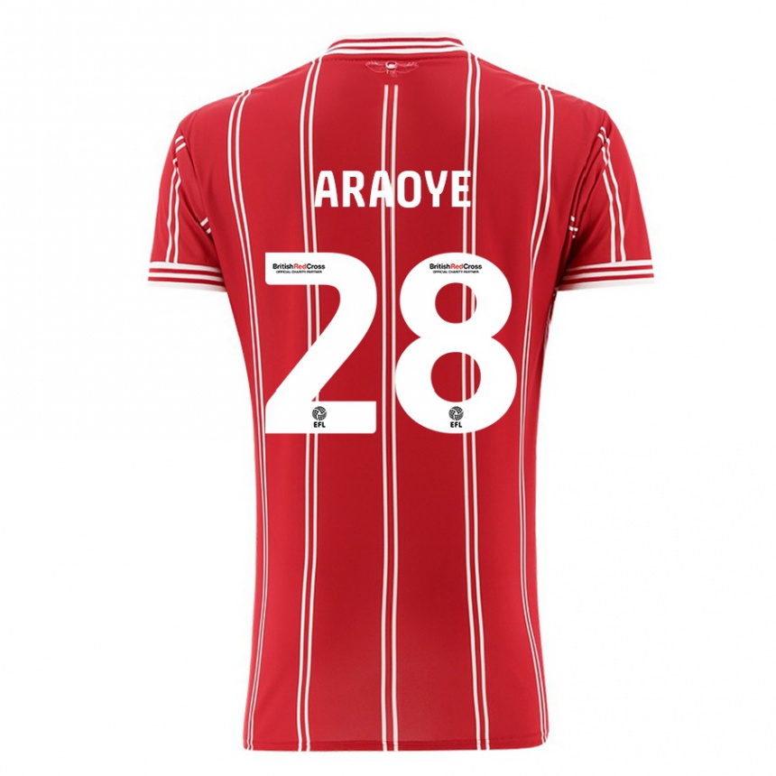 Vyrai Raphael Araoye #28 Raudona Namų Marškinėliai 2023/24 T-Shirt