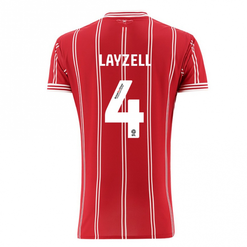 Vyrai Naomi Layzell #4 Raudona Namų Marškinėliai 2023/24 T-Shirt