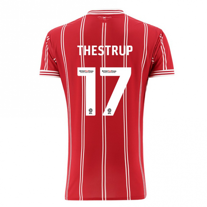 Vyrai Amalie Thestrup #17 Raudona Namų Marškinėliai 2023/24 T-Shirt