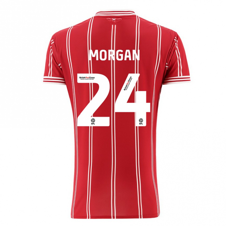 Vyrai Ffion Morgan #24 Raudona Namų Marškinėliai 2023/24 T-Shirt