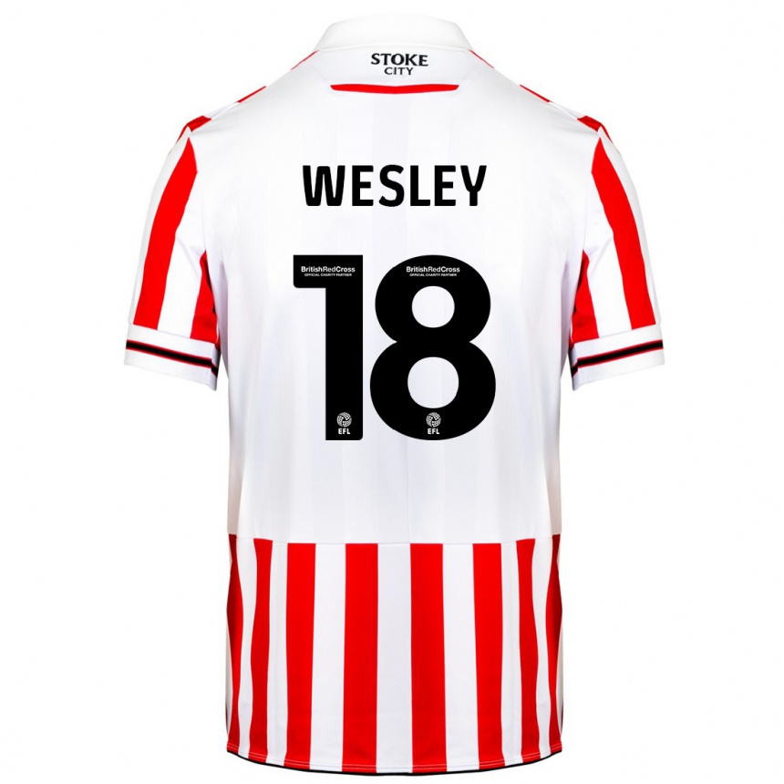 Vyrai Wesley Moraes #18 Raudona Balta Namų Marškinėliai 2023/24 T-Shirt