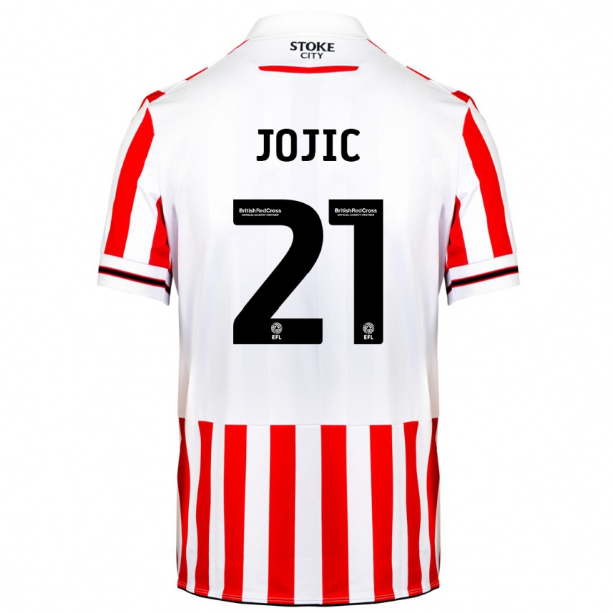 Vyrai Nikola Jojic #21 Raudona Balta Namų Marškinėliai 2023/24 T-Shirt