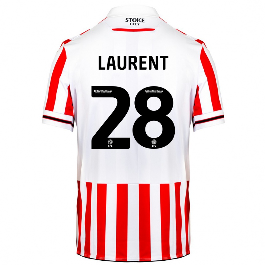 Vyrai Josh Laurent #28 Raudona Balta Namų Marškinėliai 2023/24 T-Shirt