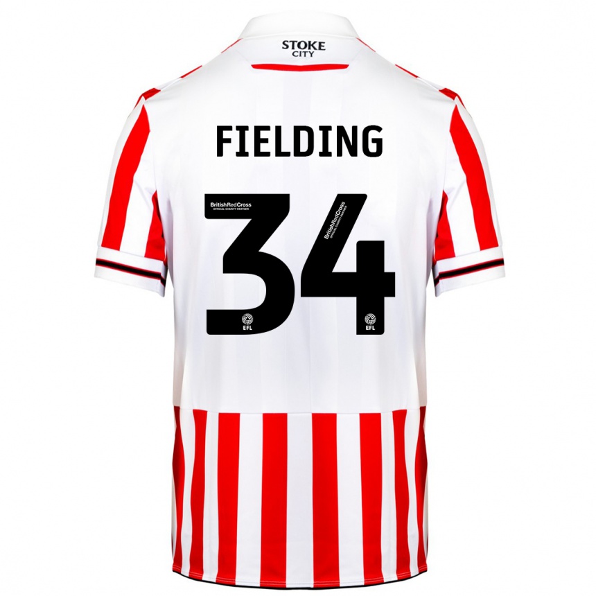 Vyrai Frank Fielding #34 Raudona Balta Namų Marškinėliai 2023/24 T-Shirt