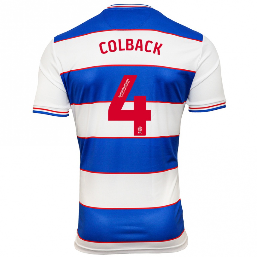 Vyrai Jack Colback #4 Balta Mėlyna Namų Marškinėliai 2023/24 T-Shirt