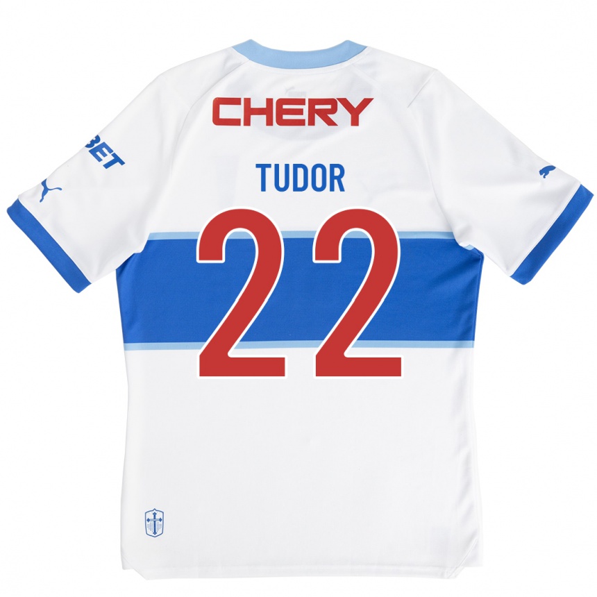 Vyrai Milan Tudor #22 Baltas Namų Marškinėliai 2023/24 T-Shirt