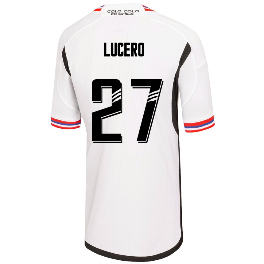 Vyrai Valentina Lucero #27 Baltas Namų Marškinėliai 2023/24 T-Shirt