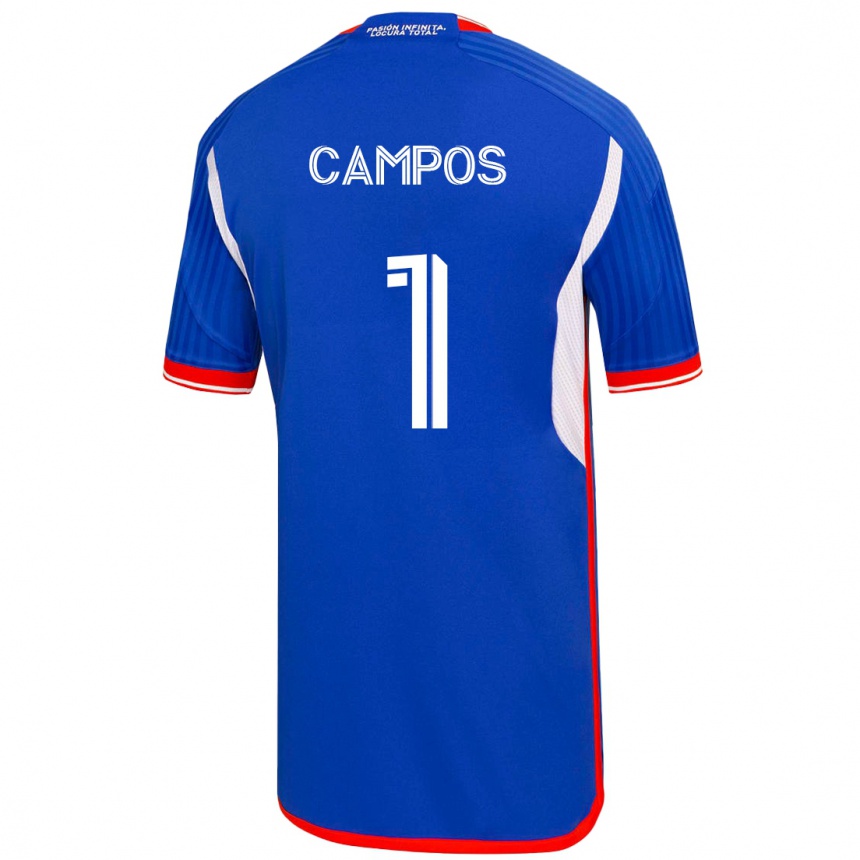 Vyrai Cristóbal Campos #1 Mėlyna Namų Marškinėliai 2023/24 T-Shirt