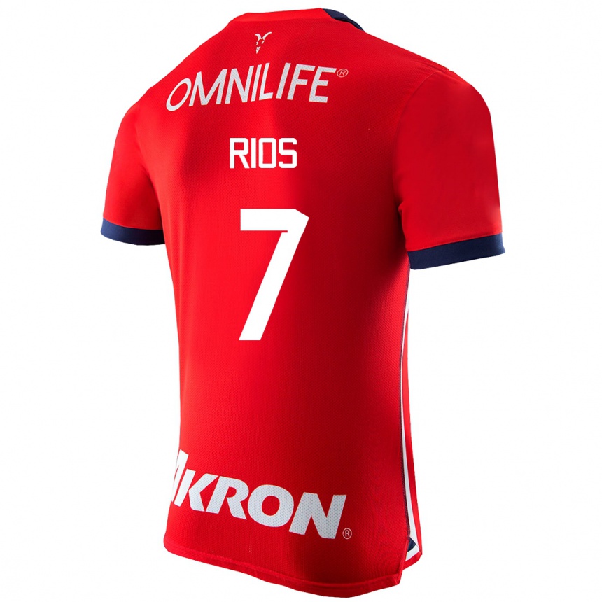 Vyrai Daniel Ríos #7 Raudona Namų Marškinėliai 2023/24 T-Shirt