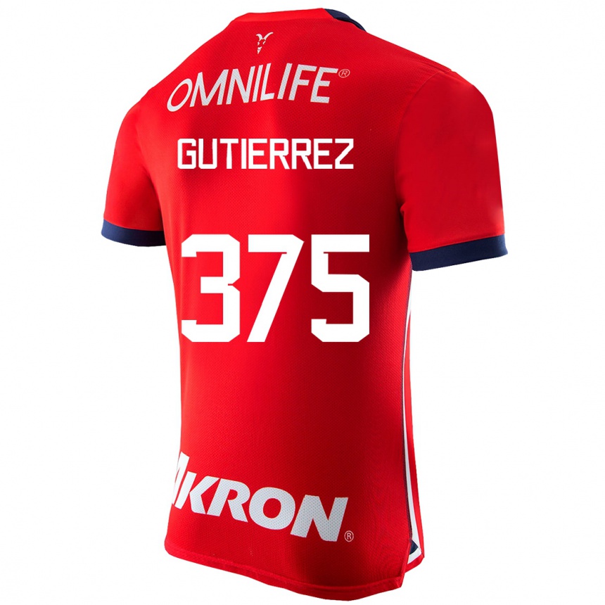 Vyrai Gerson Gutiérrez #375 Raudona Namų Marškinėliai 2023/24 T-Shirt