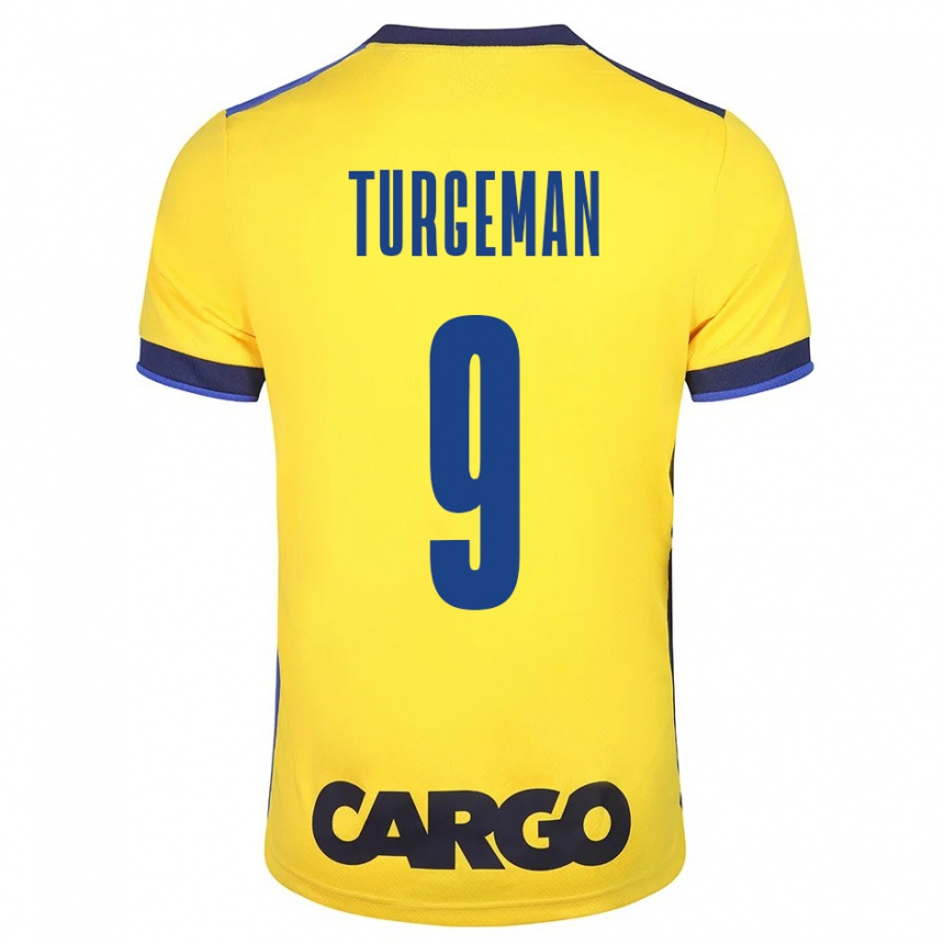 Vyrai Dor Turgeman #9 Geltona Namų Marškinėliai 2023/24 T-Shirt