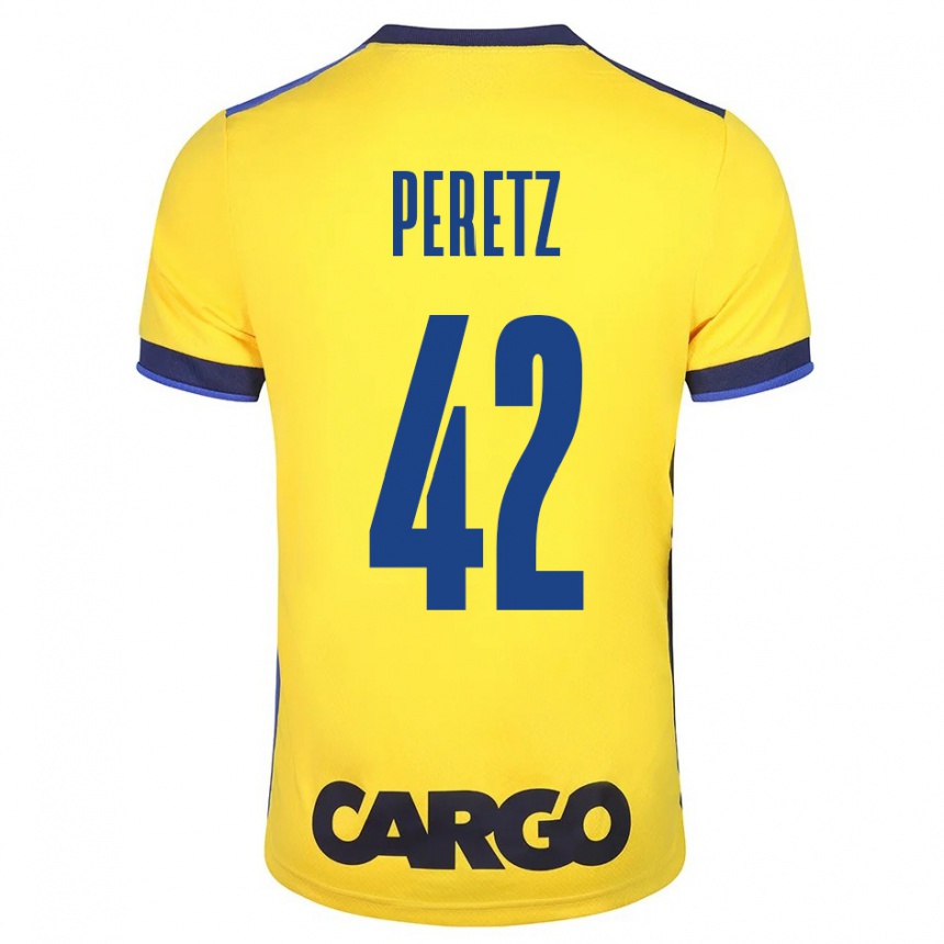 Vyrai Dor Peretz #42 Geltona Namų Marškinėliai 2023/24 T-Shirt