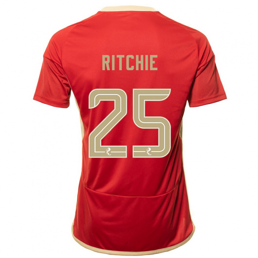 Vyrai Tom Ritchie #25 Raudona Namų Marškinėliai 2023/24 T-Shirt