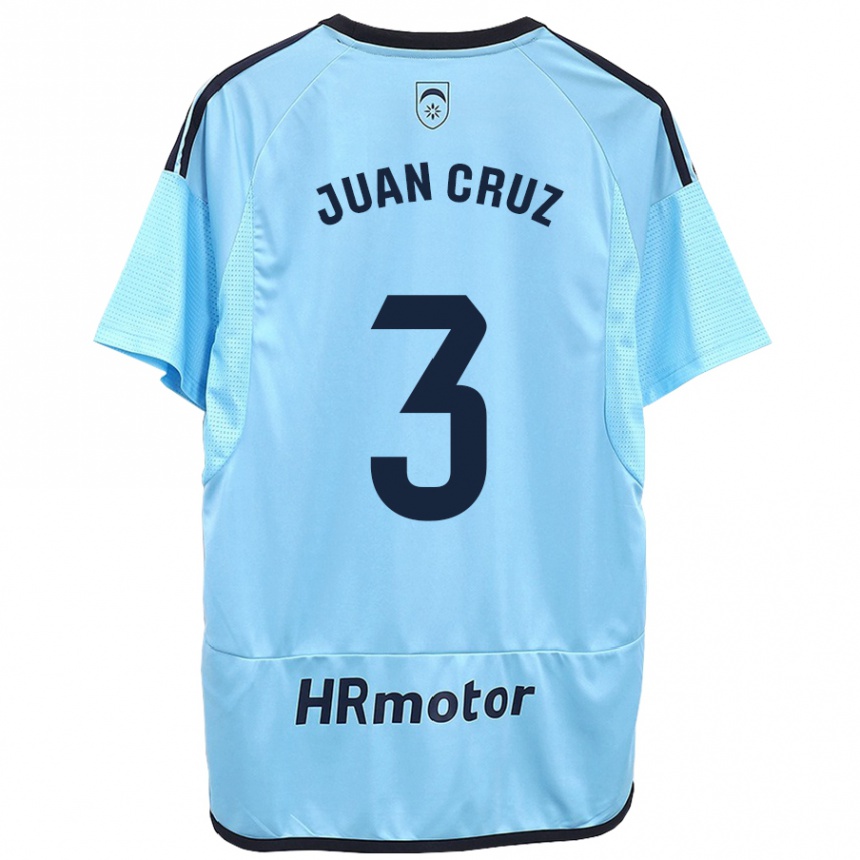 Vyrai Juan Cruz #3 Mėlyna Išvykos Marškinėliai 2023/24 T-Shirt