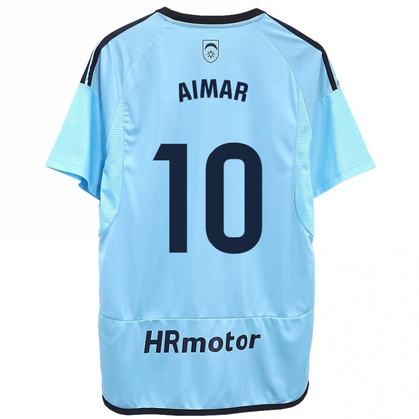 Vyrai Aimar Oroz #10 Mėlyna Išvykos Marškinėliai 2023/24 T-Shirt