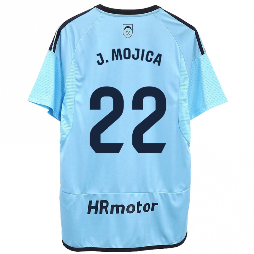 Vyrai Johan Mojica #22 Mėlyna Išvykos Marškinėliai 2023/24 T-Shirt