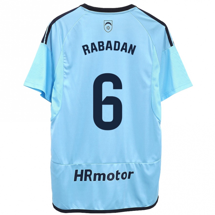 Vyrai David Rabadán #6 Mėlyna Išvykos Marškinėliai 2023/24 T-Shirt