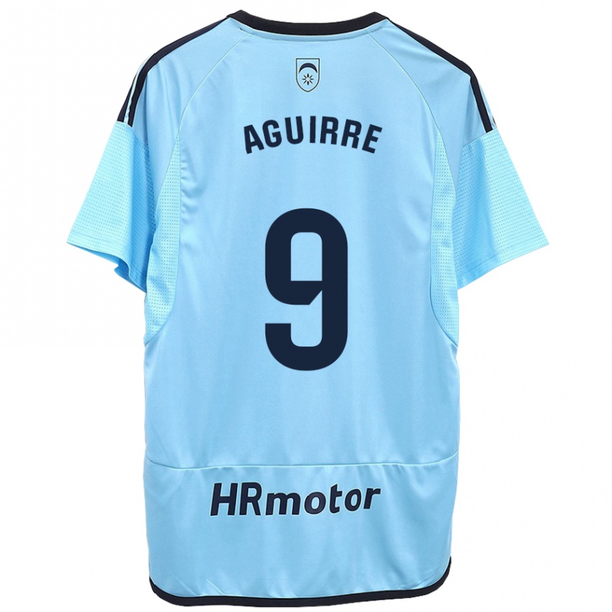 Vyrai Jorge Aguirre #9 Mėlyna Išvykos Marškinėliai 2023/24 T-Shirt