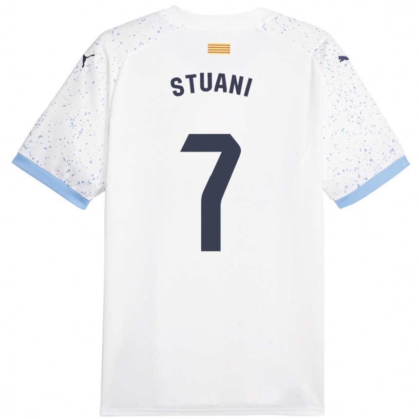 Vyrai Cristhian Stuani #7 Baltas Išvykos Marškinėliai 2023/24 T-Shirt