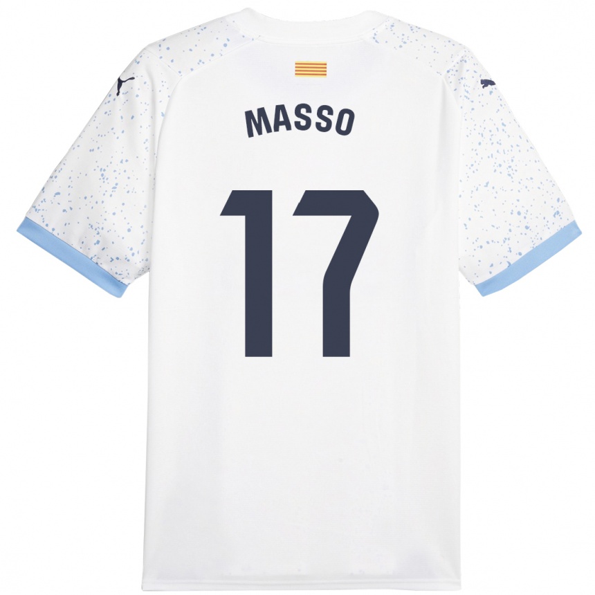 Vyrai Ainoa Massó #17 Baltas Išvykos Marškinėliai 2023/24 T-Shirt