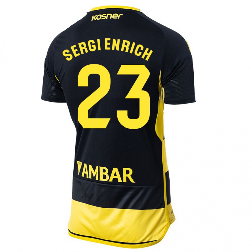 Vyrai Sergi Enrich #23 Juoda Geltona Išvykos Marškinėliai 2023/24 T-Shirt