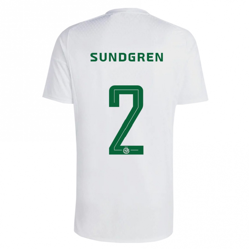 Vyrai Daniel Sundgren #2 Žalia Mėlyna Išvykos Marškinėliai 2023/24 T-Shirt