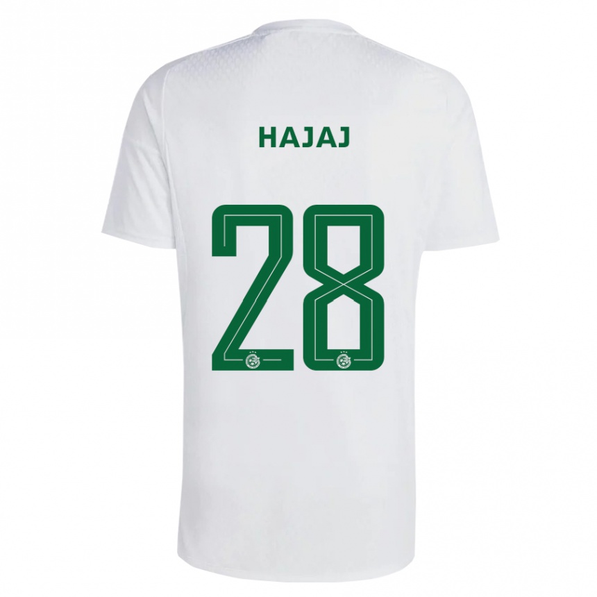 Vyrai Ilay Hajaj #28 Žalia Mėlyna Išvykos Marškinėliai 2023/24 T-Shirt