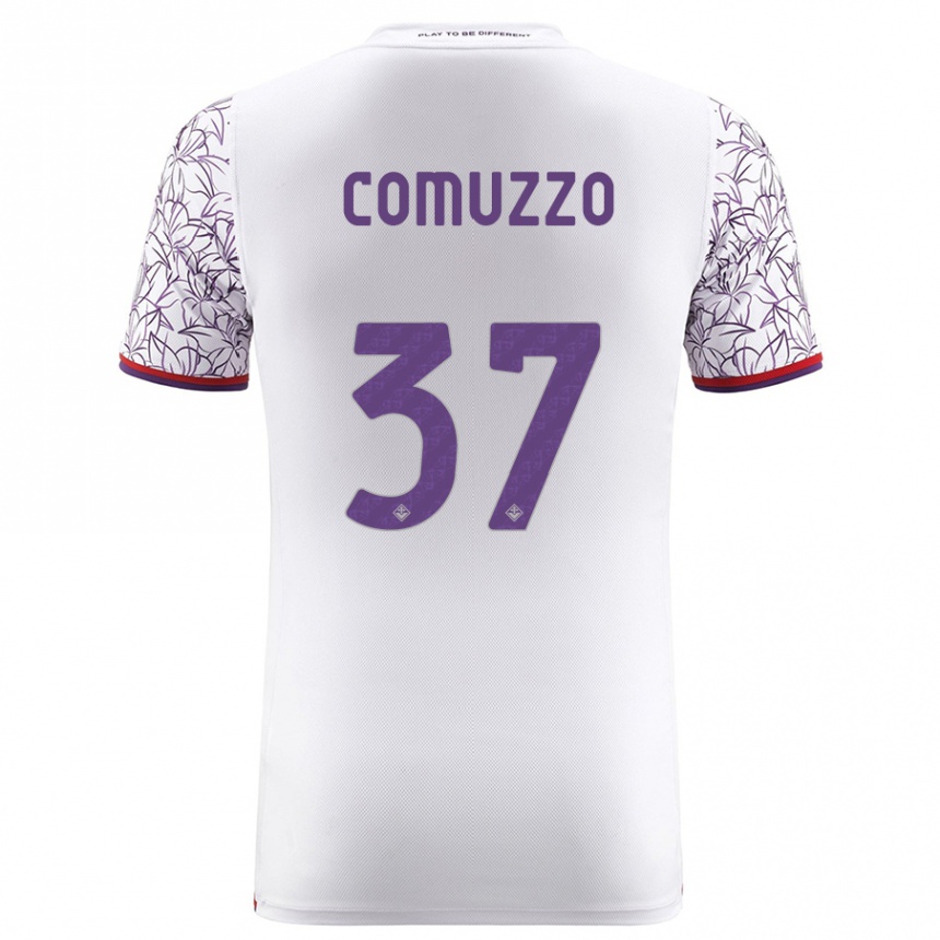 Vyrai Pietro Comuzzo #37 Baltas Išvykos Marškinėliai 2023/24 T-Shirt