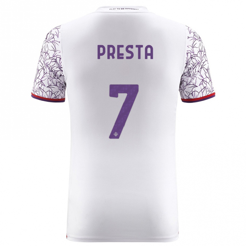 Vyrai Francesco Presta #7 Baltas Išvykos Marškinėliai 2023/24 T-Shirt