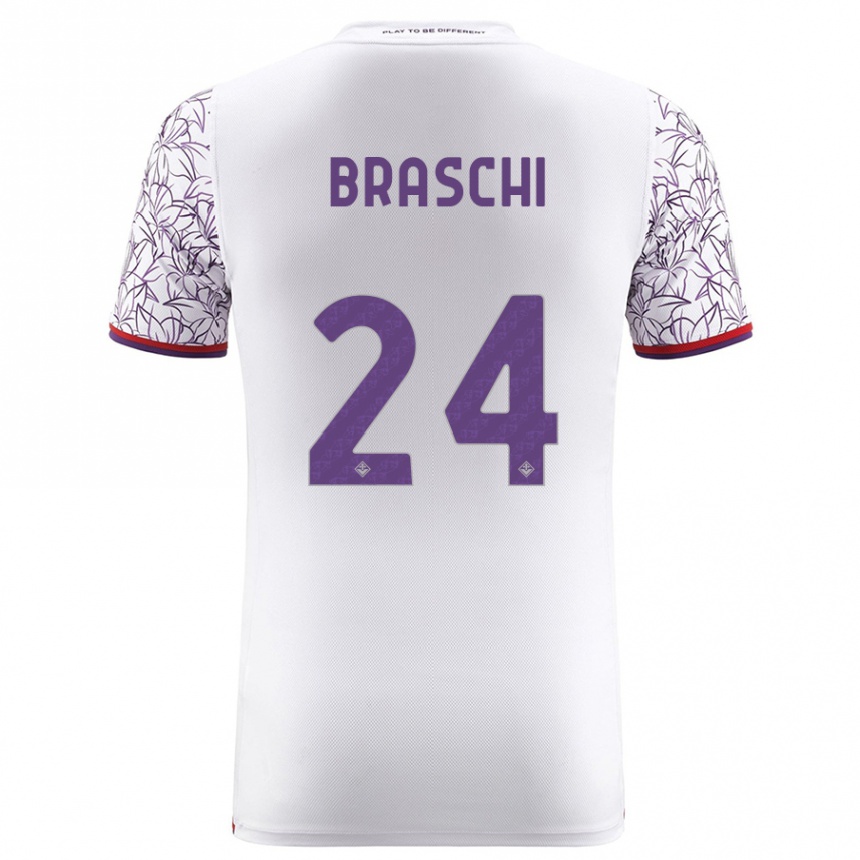 Vyrai Riccardo Braschi #24 Baltas Išvykos Marškinėliai 2023/24 T-Shirt