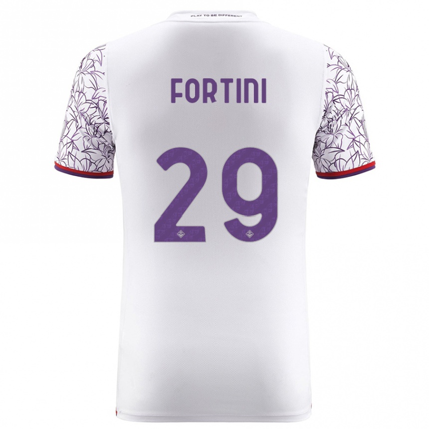 Vyrai Niccolò Fortini #29 Baltas Išvykos Marškinėliai 2023/24 T-Shirt