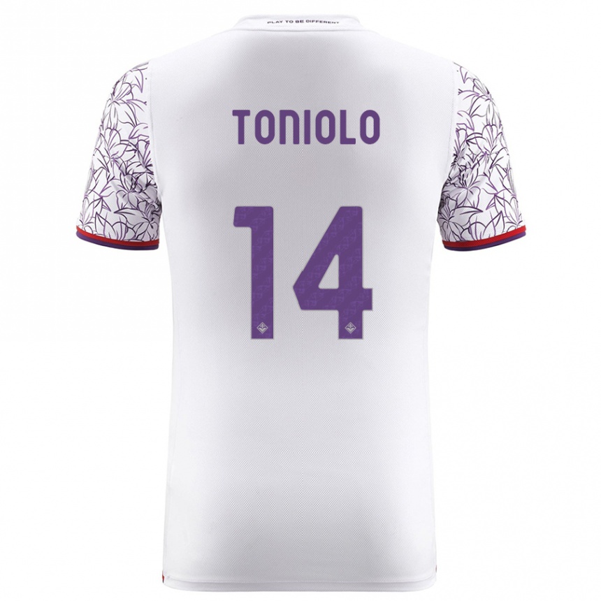 Vyrai Martina Toniolo #14 Baltas Išvykos Marškinėliai 2023/24 T-Shirt