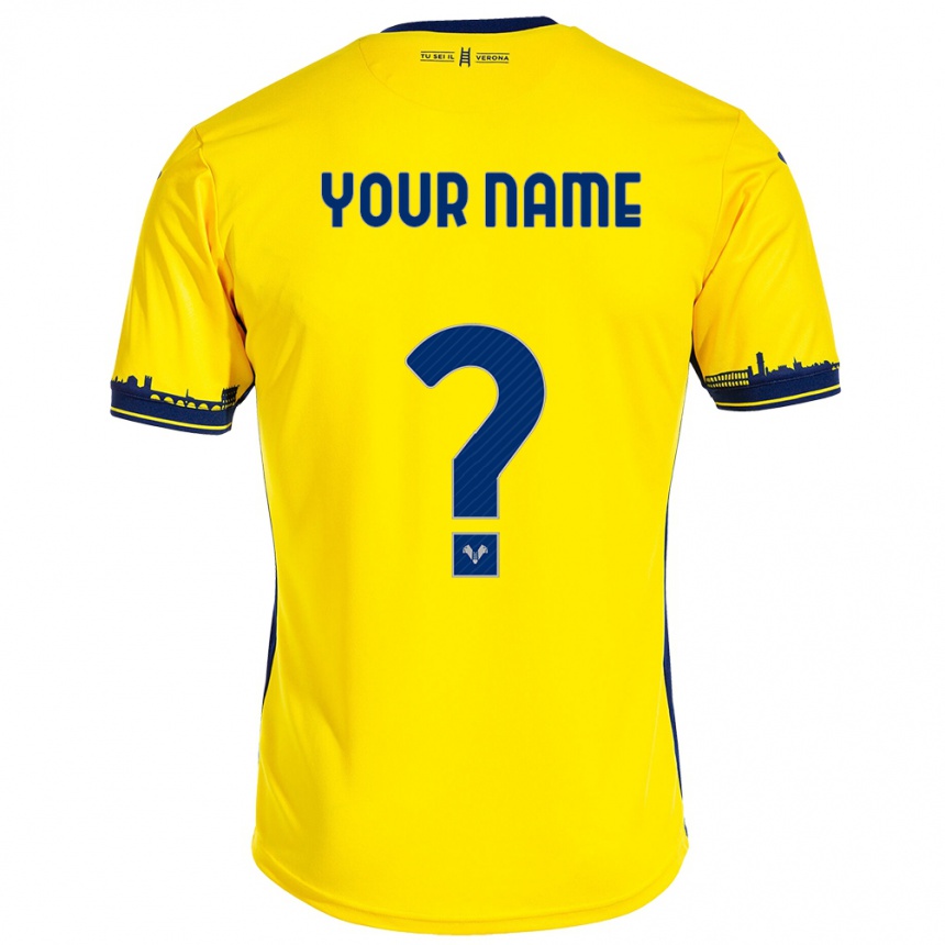Vyrai Jūsų Vardas #0 Geltona Išvykos Marškinėliai 2023/24 T-Shirt