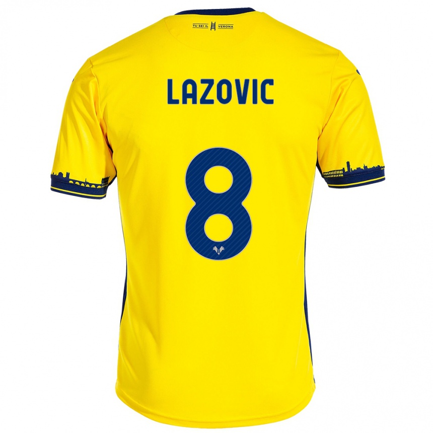 Vyrai Darko Lazović #8 Geltona Išvykos Marškinėliai 2023/24 T-Shirt