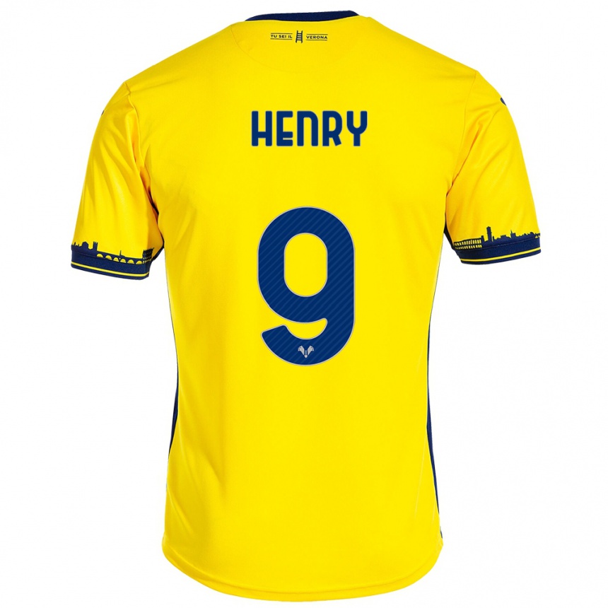 Vyrai Thomas Henry #9 Geltona Išvykos Marškinėliai 2023/24 T-Shirt