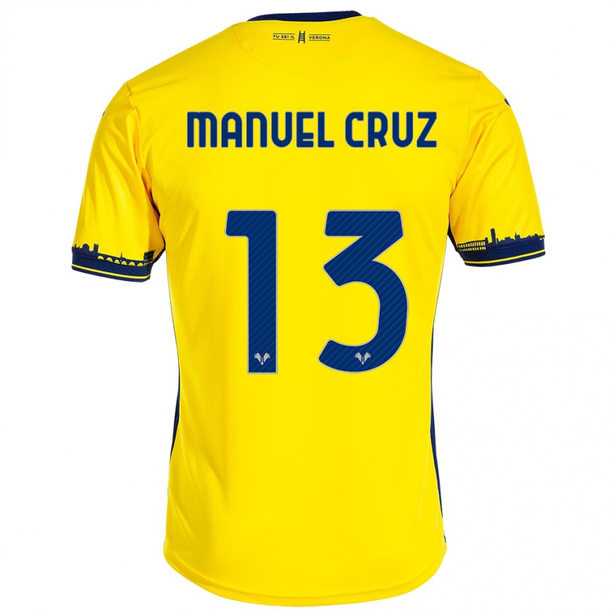 Vyrai Juan Manuel Cruz #13 Geltona Išvykos Marškinėliai 2023/24 T-Shirt