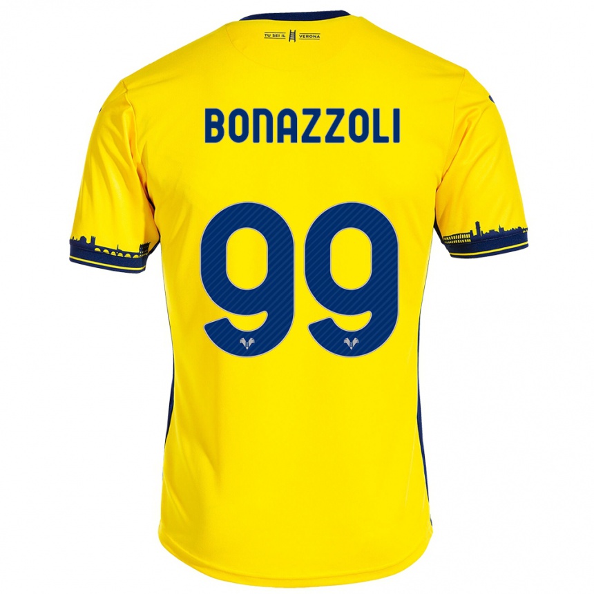 Vyrai Federico Bonazzoli #99 Geltona Išvykos Marškinėliai 2023/24 T-Shirt